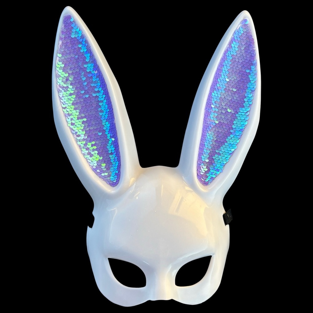 Purple Lilac Sparkle Adult Bunny Rabbit Face Mask